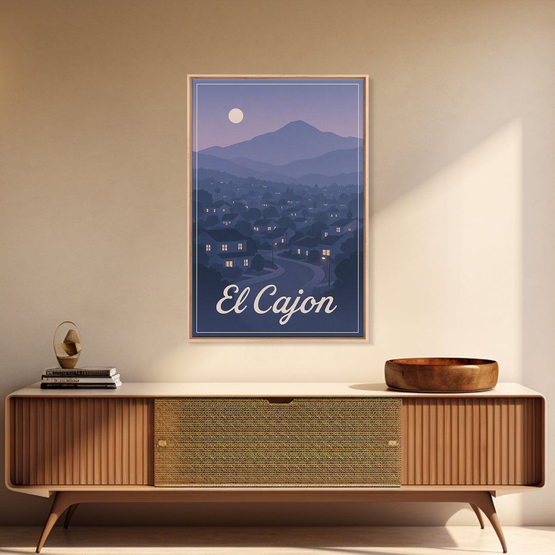 El Cajon Travel Poster, Canvas Print, Classic Travel Poster Art, El Cajon Wall Art, Gift For Travelers, Travel Wall Decor, Travel Art Print