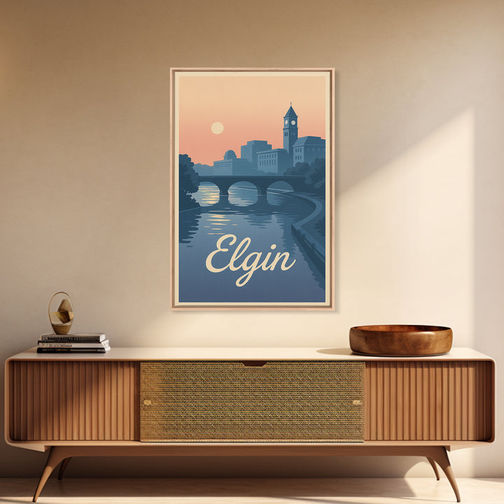Elgin Travel Poster, Canvas Print, Vintage Travel Poster Art, Elgin Travel Art, Vintage Travel Print, City Travel Prints, Vintage Travel Art