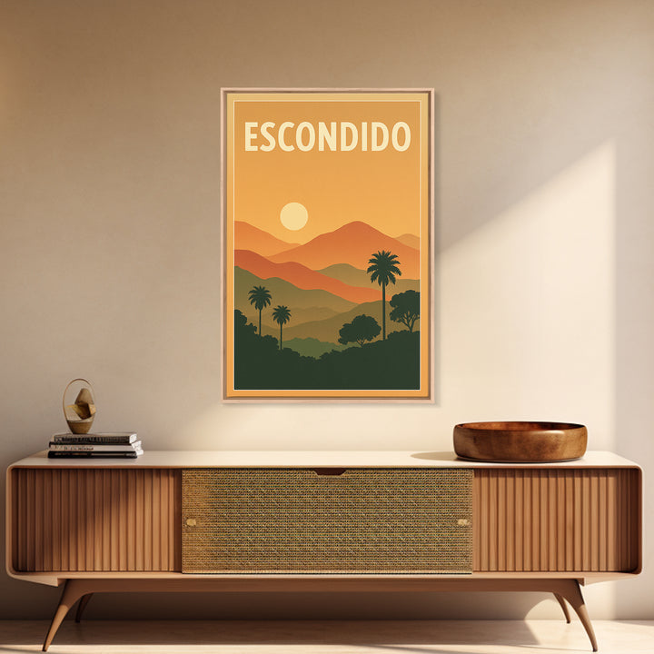 Escondido Travel Poster, Canvas Print, Classic Travel Poster Art, Escondido City Art, Vintage City Poster, Travel Wall Art, Travel Gift