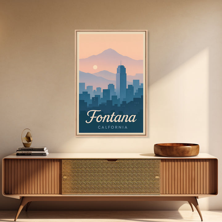 Fontana Travel Poster, Canvas Print, Mid Century City Wall Art, Fontana Poster Print, Gift For Travelers, Retro Travel Print, Wall Art