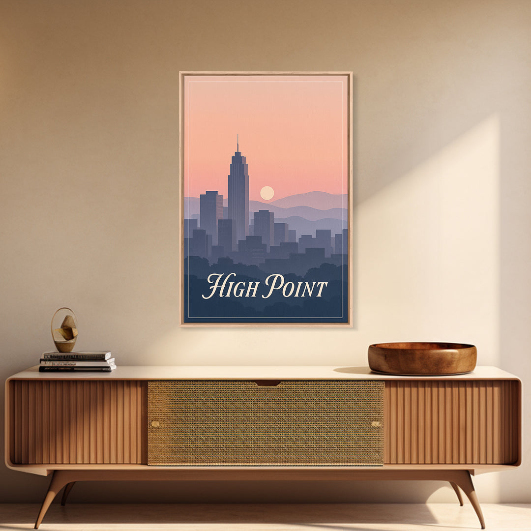High Point Travel Poster, Canvas Print, Vintage Travel Poster Art, High Point City Art, Retro Travel Print, City Travel Prints
