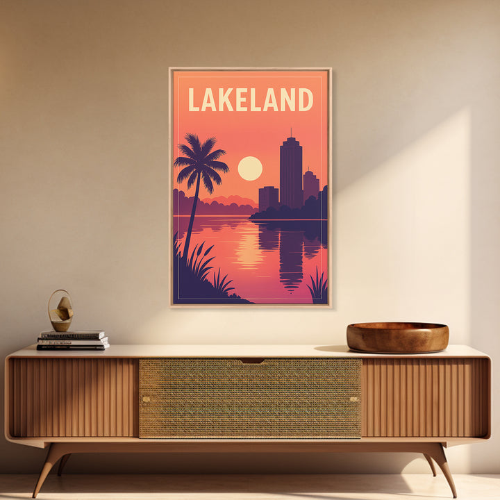 Lakeland Travel Poster, Canvas Print, Vintage Travel Poster Art, Lakeland Poster Print, City Art Print, City Travel Prints, Travel Gift