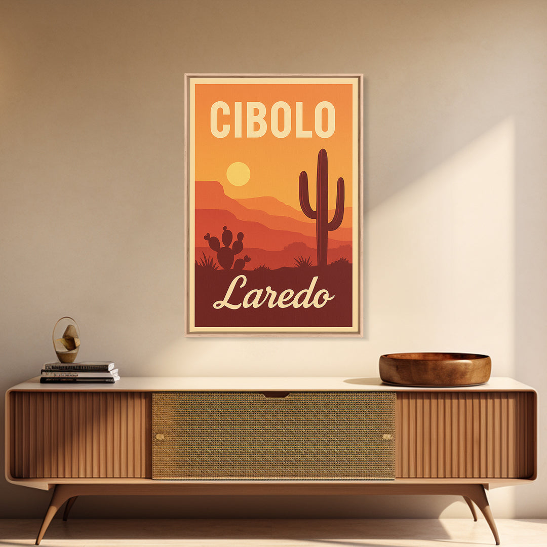 Laredo Texas Travel Poster, Canvas Print, Mid Century City Wall Art, Laredo Poster Print, City Art Print, Fine Art Print, Vintage Print