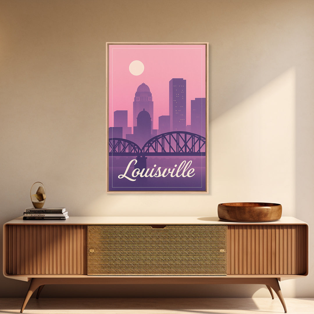 Lewisville Travel Poster, Framed Canvas Print, Classic Travel Poster Art, Lewisville Art Print, Vintage City Poster, Vintage City Art
