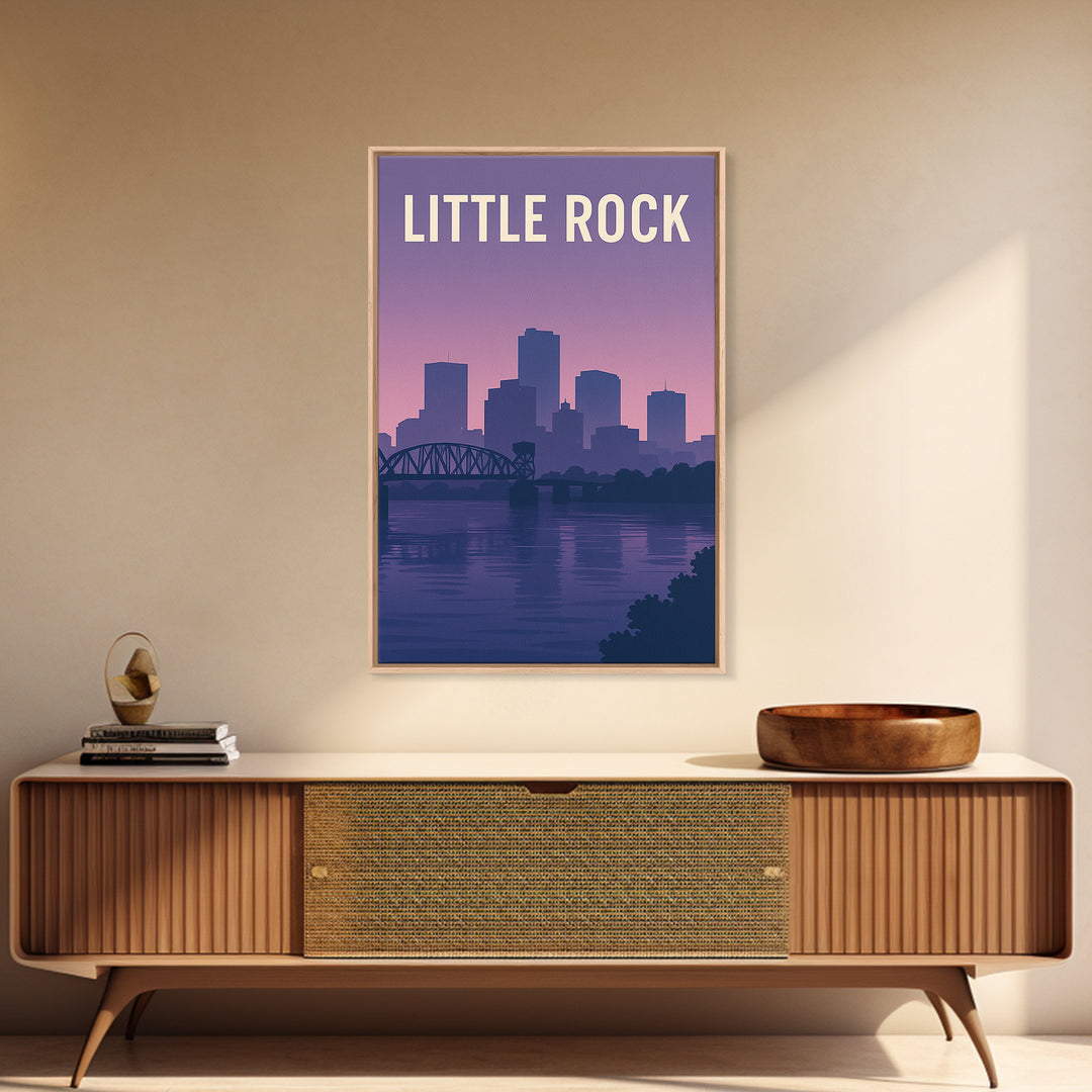 Little Rock Travel Poster, Canvas Print, Vintage Travel Poster Art, Little Rock Poster Print, City Travel Prints, Travel Poster Art