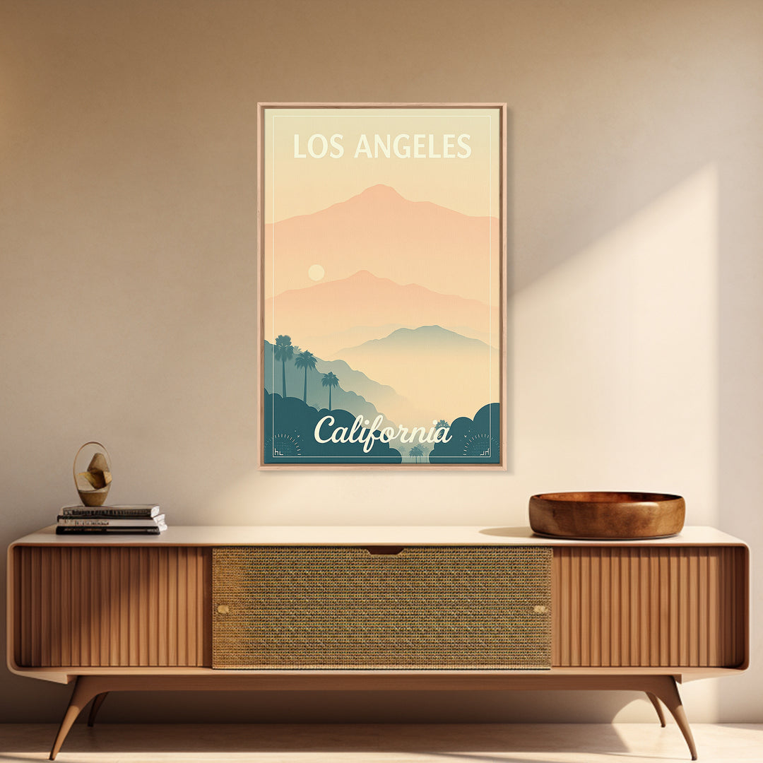 Los Angeles Travel Poster, Canvas Print, Classic Travel Poster Art, Los Angeles Travel Art, Modern Wall Decor, Gift For Travelers