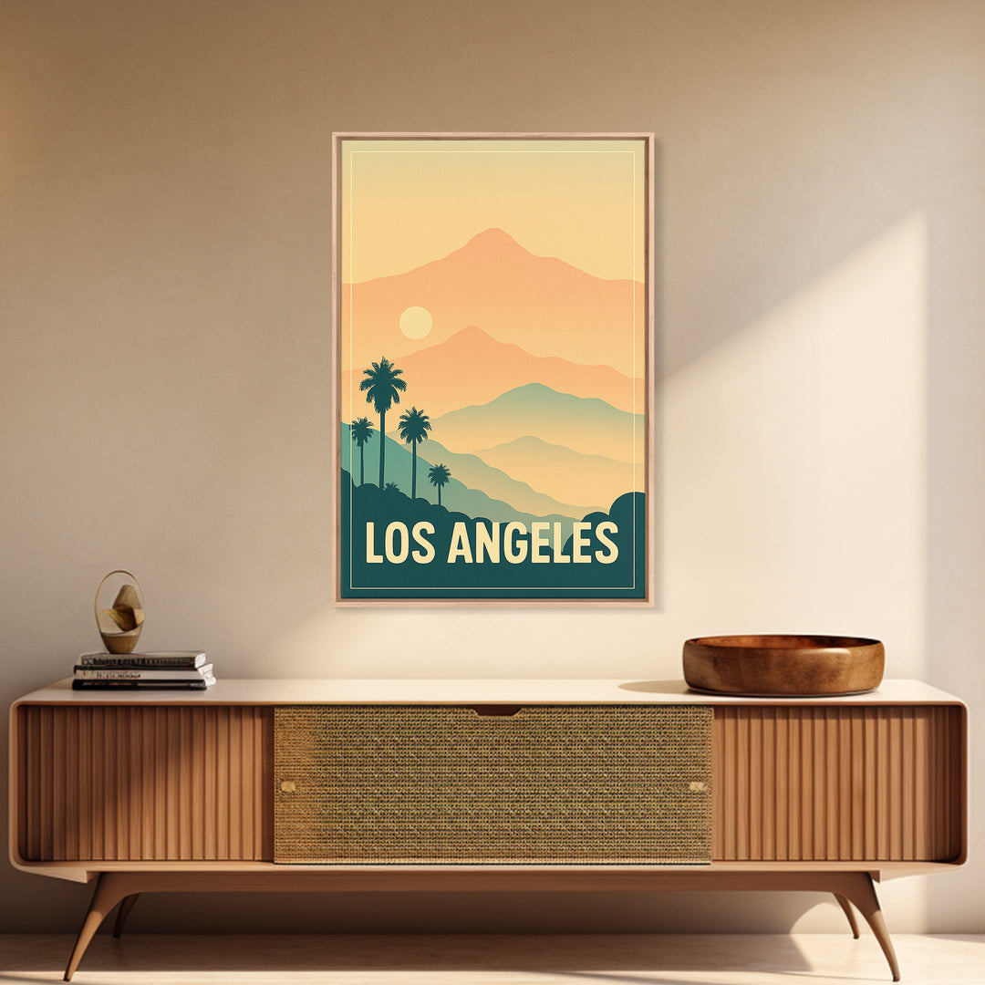 Los Angeles Travel Poster, Canvas Print, Classic Travel Poster Art, Los Angeles Art Print, Travel Art Print, Travel Wall Art, Home Decor