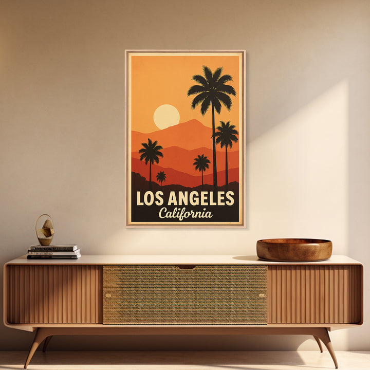Los Angeles Travel Poster, Canvas Print, Mid Century City Wall Art, Los Angeles City Art, Retro Travel Print, Fine Art Print, Wall Art
