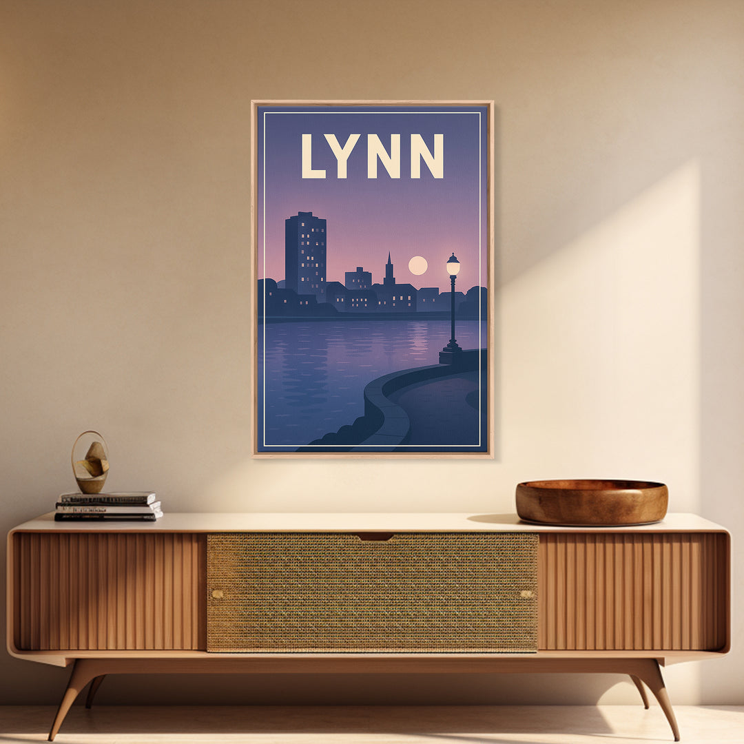 Lynn Travel Poster, Canvas Print, Mid Century City Wall Art, Lynn Poster Print, City Art Print, Vintage Travel Print, Travel Art Print