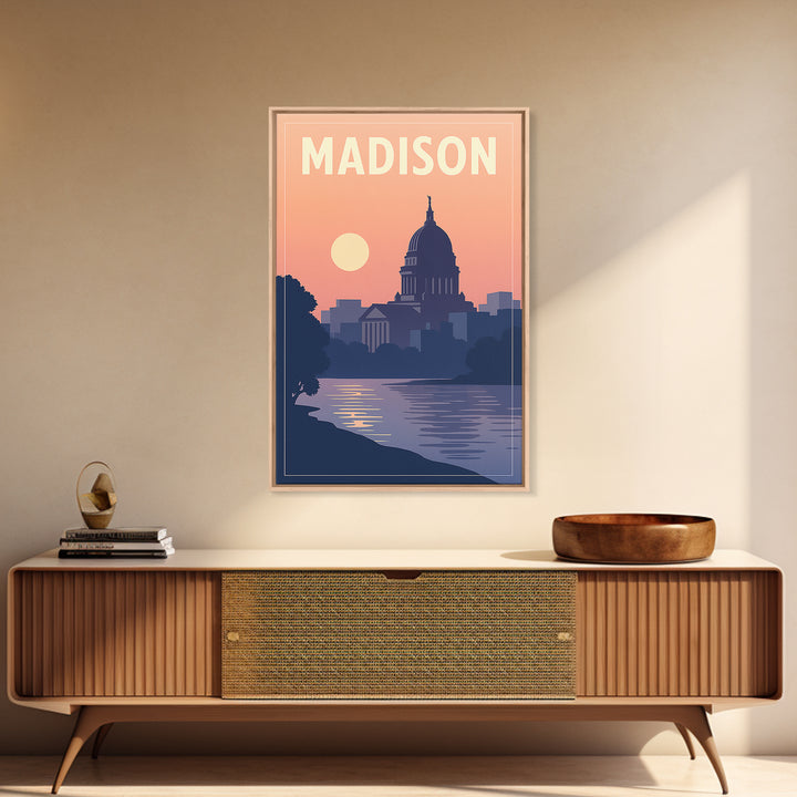 Madison Travel Poster, Canvas Print, Classic Travel Poster Art, Madison Art Print, City Art Print, Travel Art Print, Home Office Decor