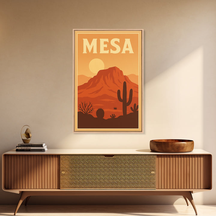 Mesa Travel Poster, Canvas Print, Classic Travel Poster Art, Mesa City Art, City Art Print, Travel Art Print, Travel Poster Art