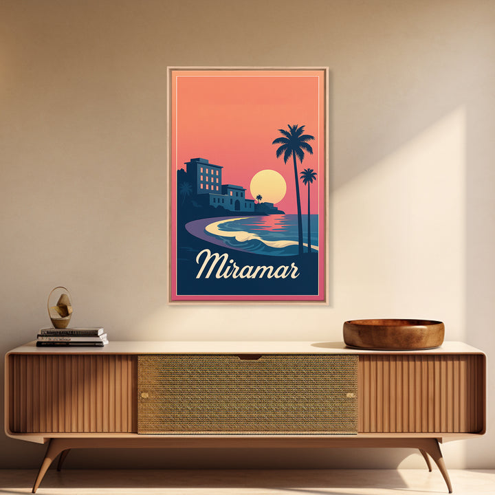 Miramar Florida Travel Poster, Canvas Print, Mid Century City Wall Art, Miramar City Art, Poster Art, Vintage City Poster, Travel Wall Art