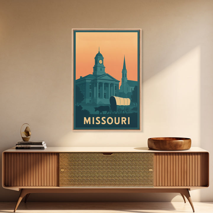 Missouri Travel Poster, Framed Canvas Print, Classic Travel Poster Art, Missouri Travel Art, Vintage City Poster, City Travel Prints