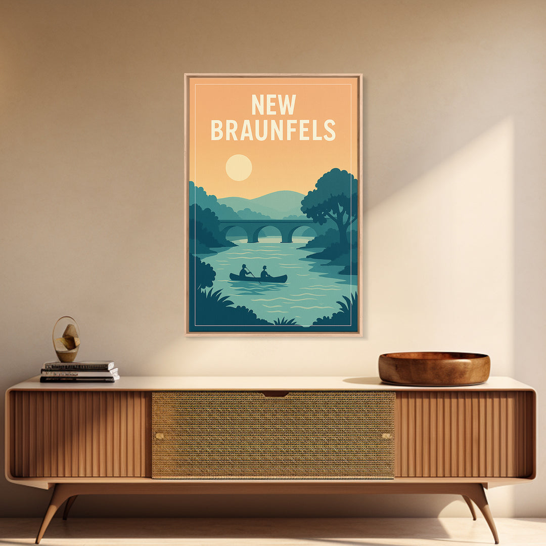 New Braunfels Texas Travel Poster, Canvas Print, Vintage Travel Poster Art, New Braunfels Wall Art, Gift For Travelers, City Travel Prints