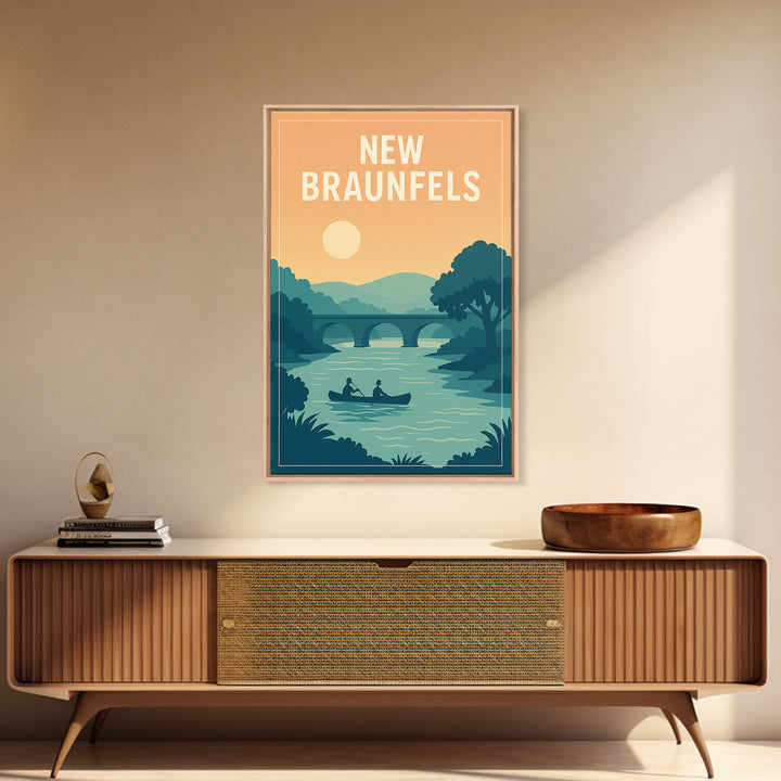 New Braunfels Texas Travel Poster, Canvas Print, Vintage Travel Poster Art, New Braunfels Wall Art, Gift For Travelers, City Travel Prints