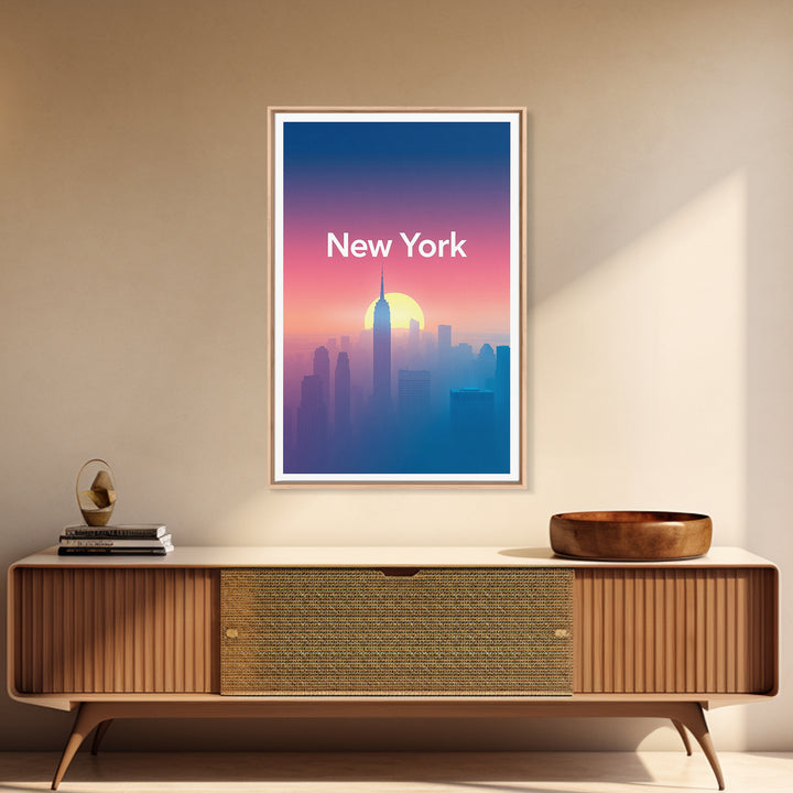 New York Travel Poster, Canvas Print, Mid Century City Wall Art, New York Wall Art, Travel Poster Set, Retro Travel Print, Wanderlust Decor