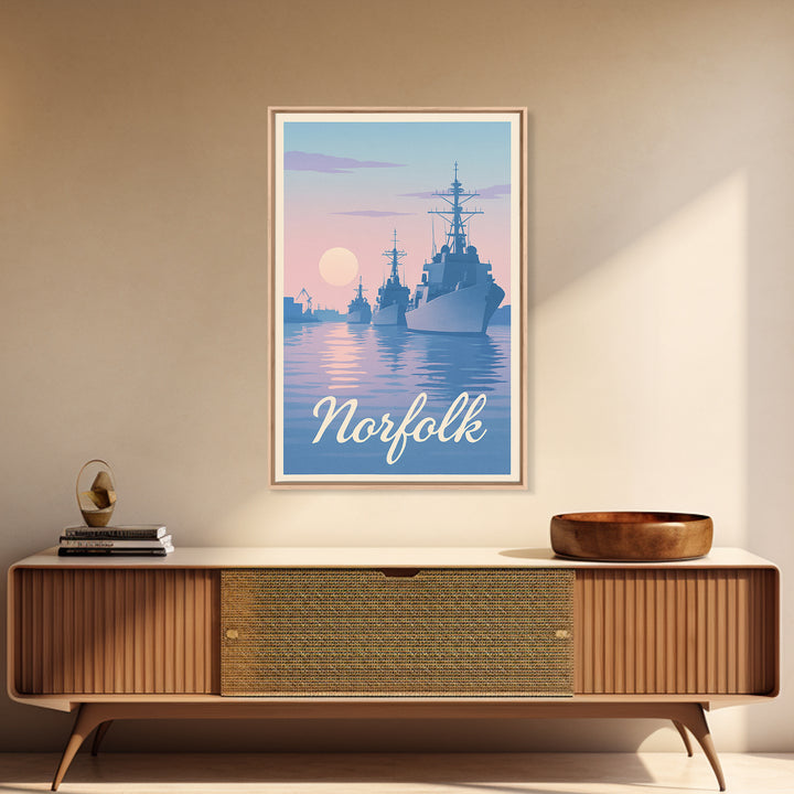 Norfolk Travel Poster, Framed Canvas Print, Classic Travel Poster Art, Norfolk Travel Art, City Art Print, Travel Poster Set, Art Print