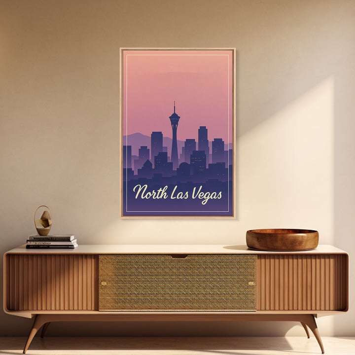 North Las Vegas Travel Poster, Canvas Print, Classic Travel Poster Art, North Las Vegas Art Print, Vintage City Poster, Travel Art Print