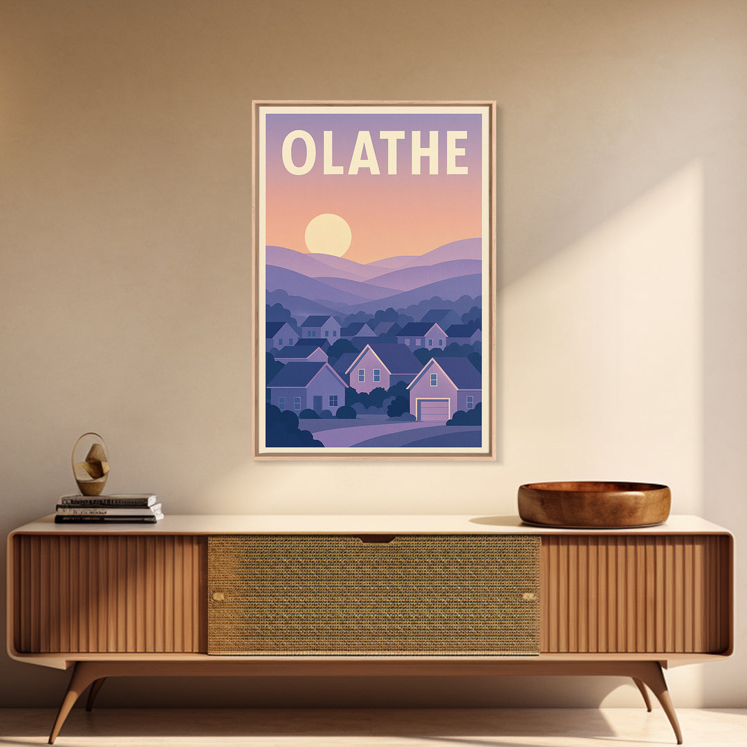 Olathe Kansas Travel Poster, Canvas Print, Vintage Poster Art, Olathe Art Print, Fine Art Print, City Travel Prints, Vintage Travel Art
