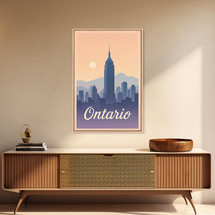 Ontario Travel Poster, Framed Canvas Print, Classic Travel Poster Art, Ontario Wall Art, Vintage City Poster, Gift For Travelers