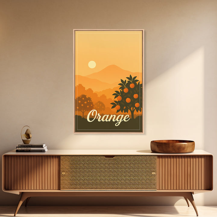 Orange California Travel Poster, Canvas Print, Mid Century City Wall Art, Orange City Art, Wall Art, Eclectic Wall Decor, Wall Art