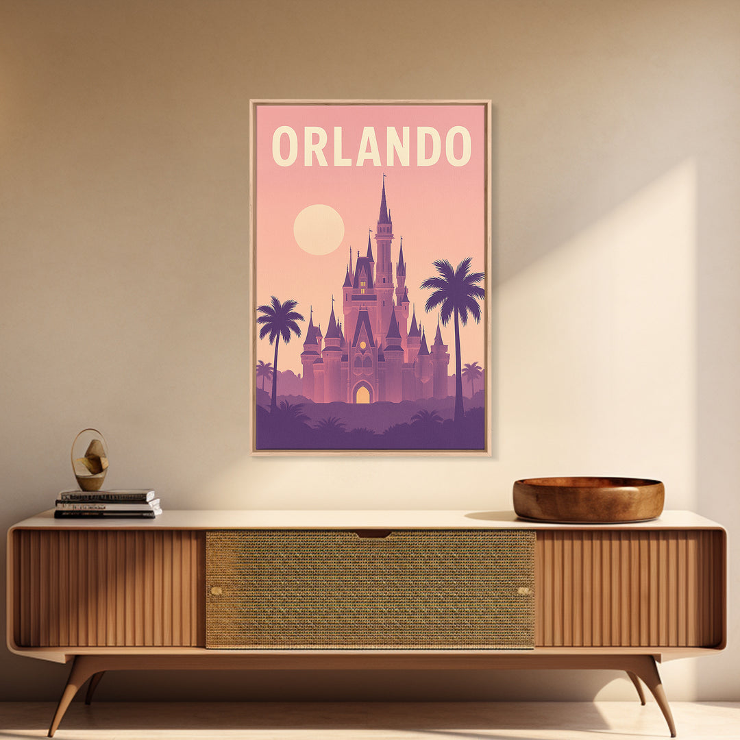 Orlando Florida Travel Poster, Canvas Print, Classic Travel Poster Art, Orlando City Art, City Art Print, Travel Wall Decor, Travel Print