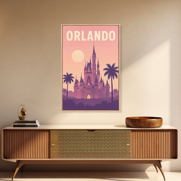 Orlando Florida Travel Poster, Canvas Print, Classic Travel Poster Art, Orlando City Art, City Art Print, Travel Wall Decor, Travel Print