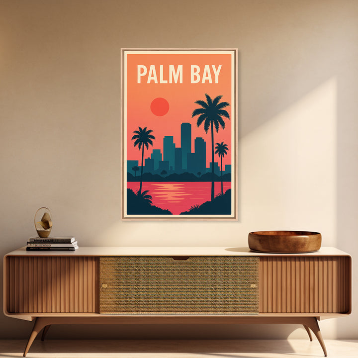 Palm Bay Travel Poster, Canvas Print, Classic Travel Poster Art, Palm Bay Wall Art, Gift For Travelers, Vintage Travel Print, Poster Art
