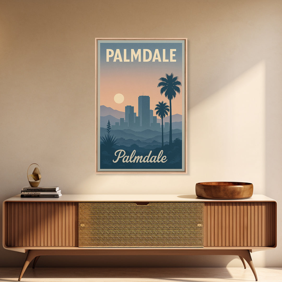 Palmdale Travel Poster, Framed Canvas Print, Vintage Travel Poster Art, Palmdale Art Print, Fine Art Print, Travel Poster Set, Wall Art