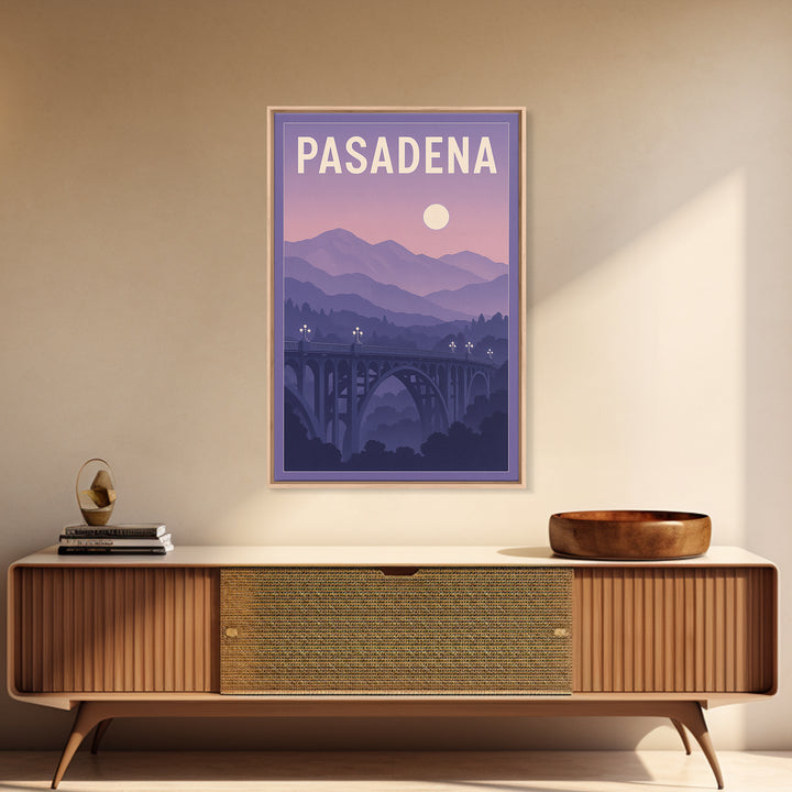 Pasadena California Travel Poster, Canvas Print, Mid Century City Wall Art, Pasadena City Art, Travel Print, Vintage City Poster, Wall Art