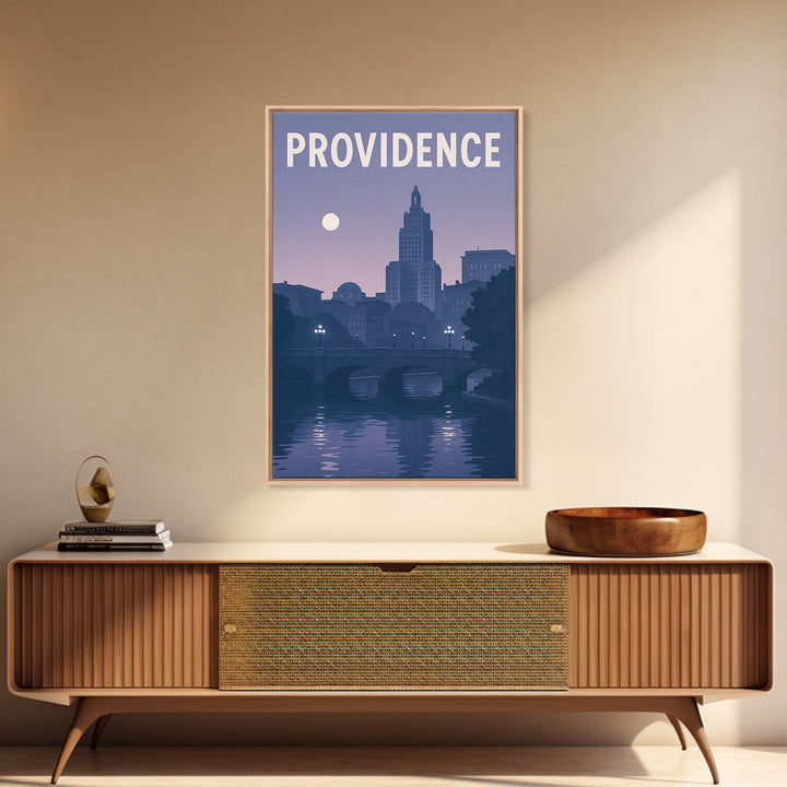 Providence Rhode Island Travel Poster, Canvas Print, Classic Poster Art, Providence Travel Art, Retro Travel Print, Gift For Travelers