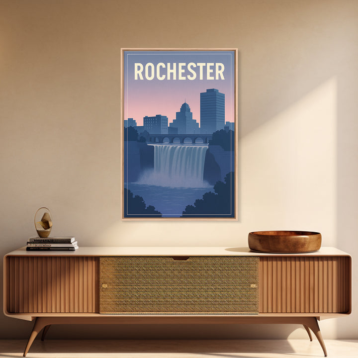 Rochester New York Travel Poster, Canvas Print, Mid Century City Wall Art, Rochester Wall Art, Vintage City Poster, Vintage Travel Art