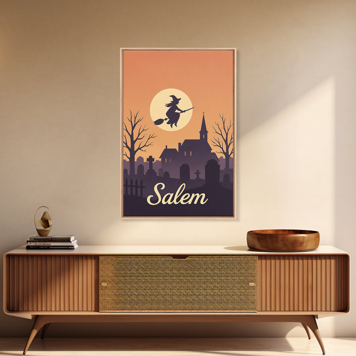 Salem Oregon Travel Poster, Framed Canvas Print, Classic Travel Poster Art, Salem Art Print, Mid Century Wall Art, Vintage City Poster