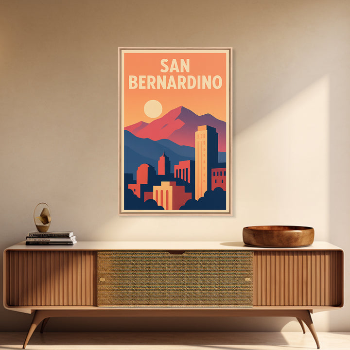 San Bernardino Travel Poster, Canvas Print, Classic Travel Poster Art, San Bernardino Poster Print, Travel Poster Art, Wanderlust Decor