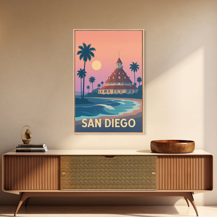 San Diego California Travel Poster, Canvas Print, Classic Travel Poster Art, San Diego Travel Art, Vintage Travel Print, Travel Poster Art