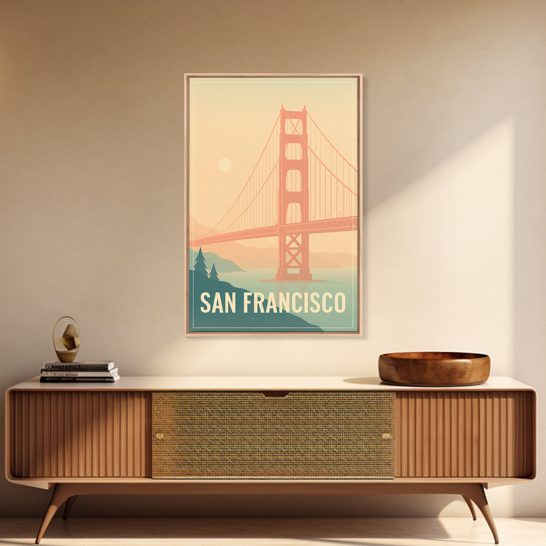 San Francisco Travel Poster, Canvas Print, Vintage Travel Poster Art, San Francisco Travel Art, City Art Print, Travel Wall Art