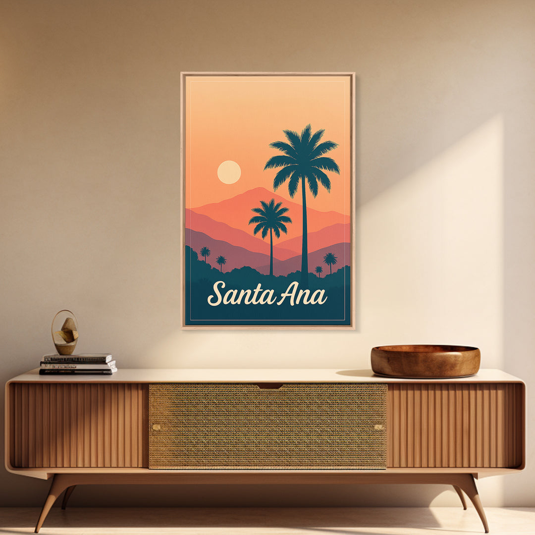 Santa Ana California Travel Poster, Canvas Print, Vintage Poster Art, Santa Ana City Art, Gift For Travelers, Vintage City Art, Art Print