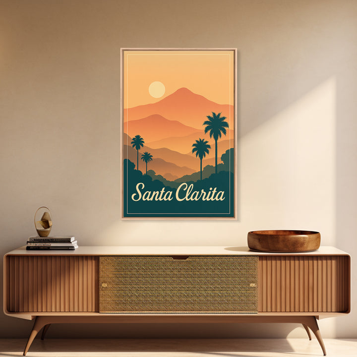 Santa Clarita California Travel Poster, Canvas Print, Classic Travel Poster Art, Santa Clarita Wall Art, Modern Wall Decor, Wall Decor
