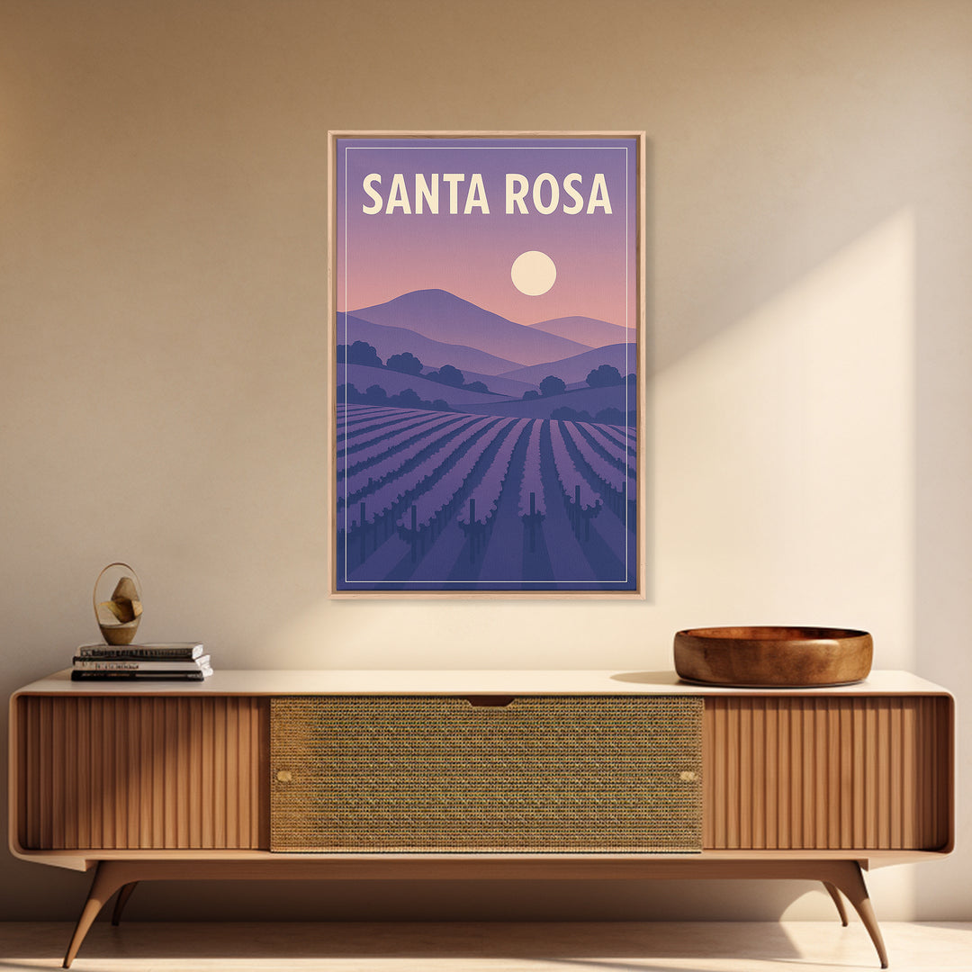 Santa Rosa California Travel Poster, Canvas Print, Classic Poster Art, Santa Rosa Poster Print, Vintage City Poster, Travel Poster Set