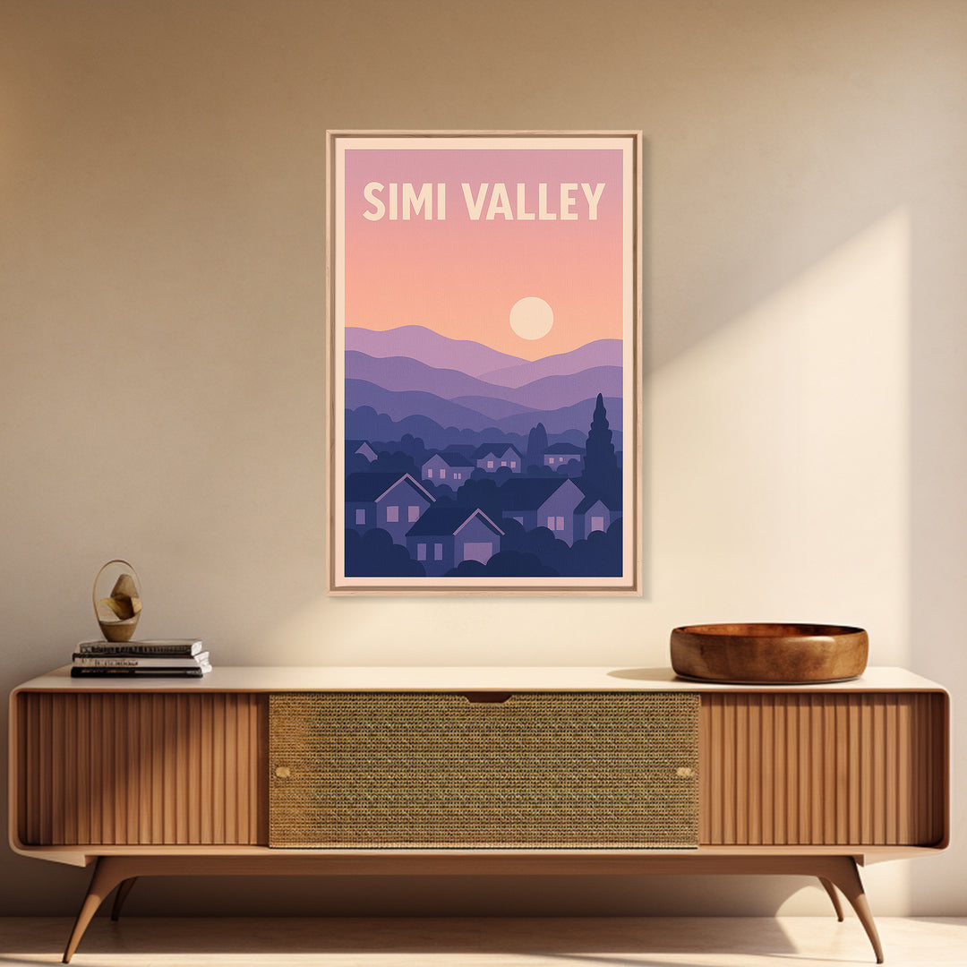 Simi Valley California Travel Poster, Canvas Print, Mid Century City Wall Art, Simi Valley Wall Art, City Art Print, Poster Art, Travel Gift