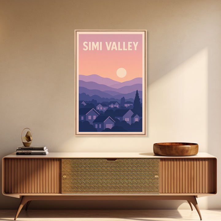 Simi Valley California Travel Poster, Canvas Print, Mid Century City Wall Art, Simi Valley Wall Art, City Art Print, Poster Art, Travel Gift