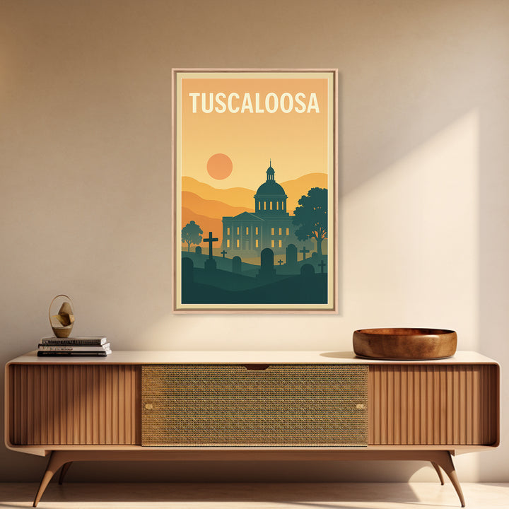 Tuscaloosa Travel Poster, Canvas Print, Vintage Travel Poster Art, Tuscaloosa Poster Print, Travel Wall Art, Vintage City Art, Design 2