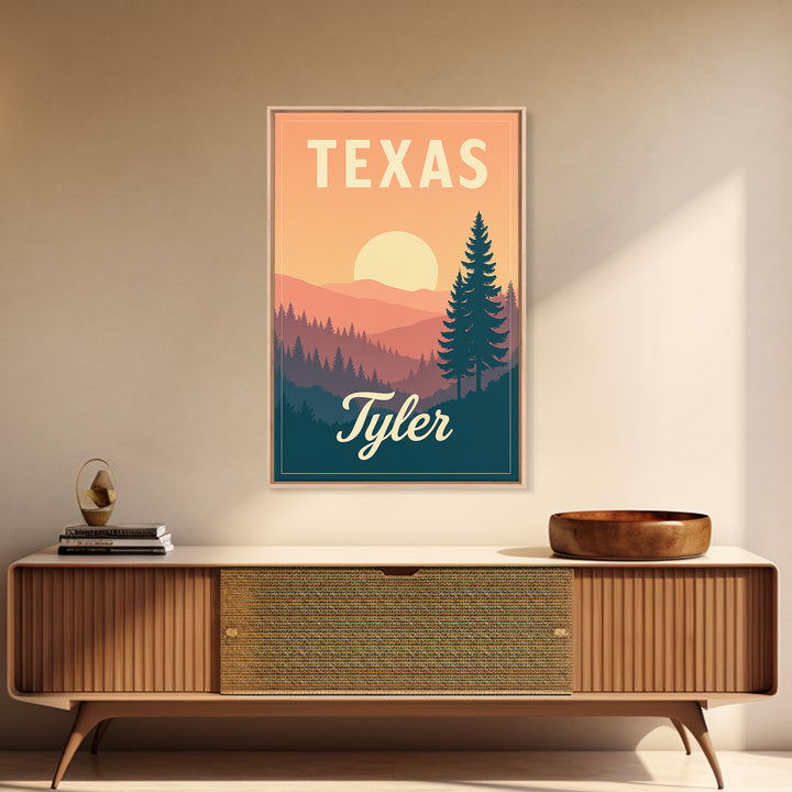 Tyler Texas Travel Poster, Canvas Print, Vintage Poster Art, Tyler Wall Art, Mid Century Wall Art, Vintage City Art, Vintage Travel Art