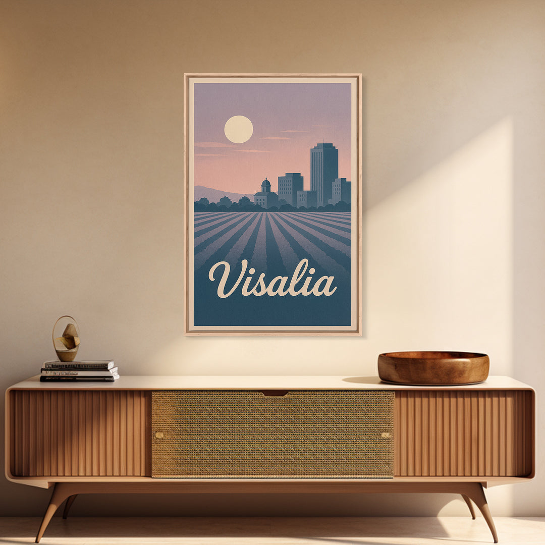 Visalia Travel Poster, Canvas Print, Classic Travel Poster Art, Visalia Art Print, Living Room Wall Art, Home Office Decor, Landscape Art