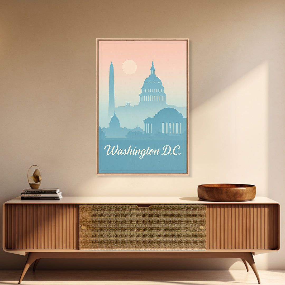 Washington DC Travel Poster, Canvas Print, Classic Travel Poster Art, Washington Travel Art, Travel Art Print, Living Room Wall Art