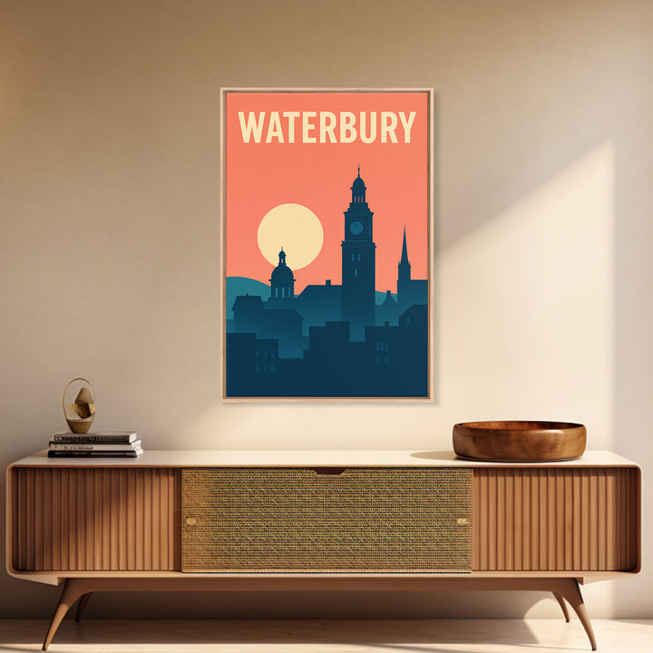 Waterbury Travel Poster, Canvas Print, Vintage Travel Poster Art, Waterbury Travel Art, Fine Art Print, Vintage Travel Print, Art Print