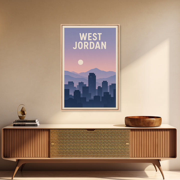 West Jordan Utah Travel Poster, Canvas Print, Vintage Travel Poster Art, West Jordan Travel Art, Travel Art Print, Travel Poster Art