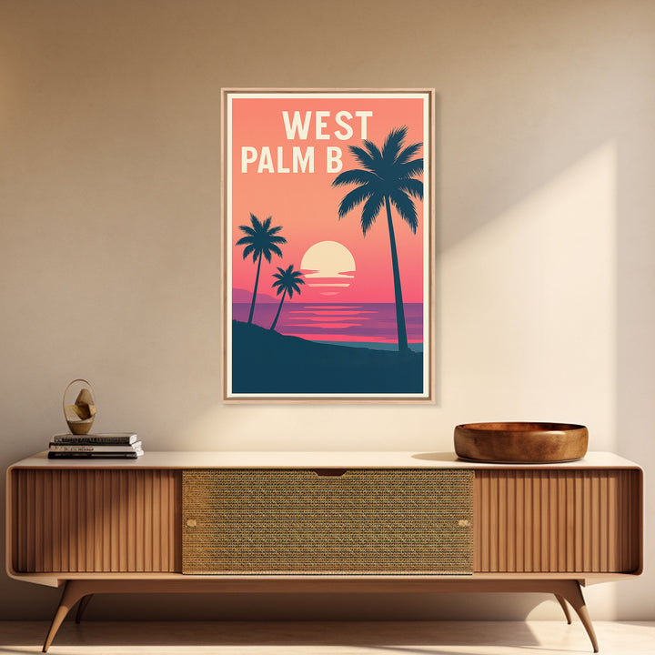 West Palm Beach Florida Travel Poster, Canvas Print, Vintage Travel Poster Art, West Palm Beach Art Print, City Art Print, Travel Poster Art