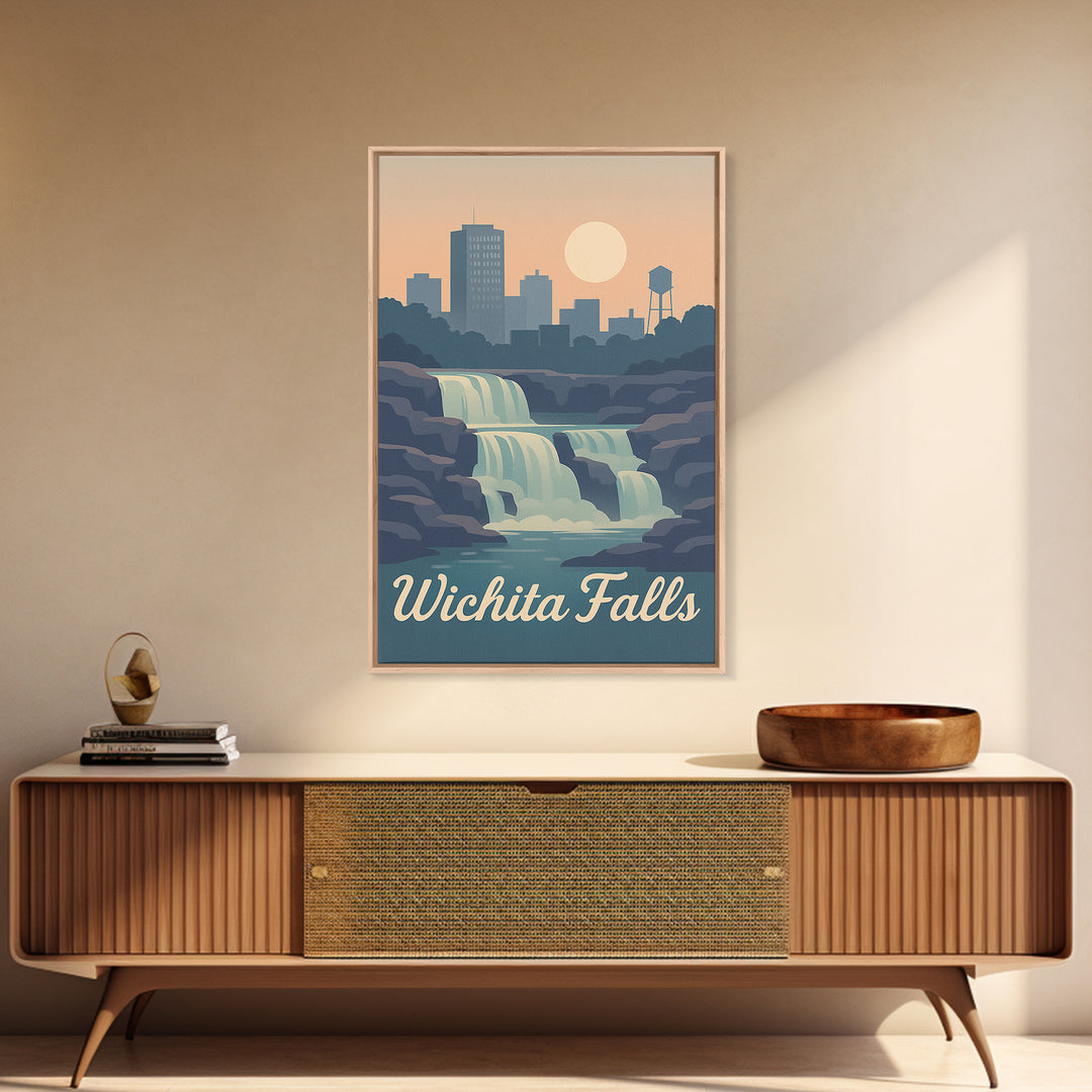 Wichita Falls Travel Poster, Canvas Print, Classic Travel Poster Art, Wichita Falls Art Print, Travel Poster Art, Travel Wall Decor