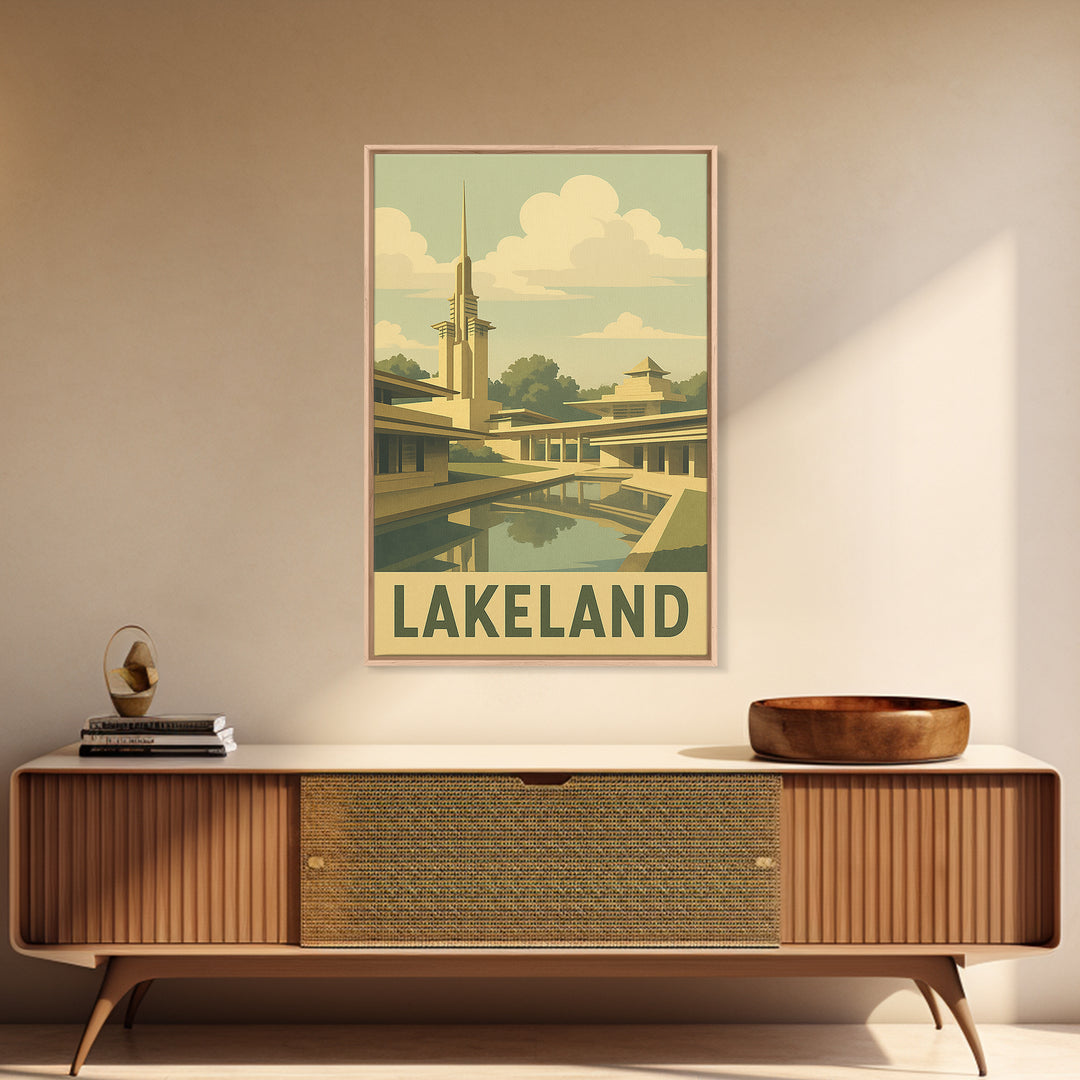 Lakeland Florida Travel Poster, Canvas Print, Old School Travel Poster, Lakeland Poster Print, Office Decor, Travel Art Print, Poster Print